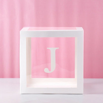 Transparent Letter Balloon Box Baby Shower Decorations Happy Birthday Wedding Decor 1st Birthday Party Supplies Balloon Box