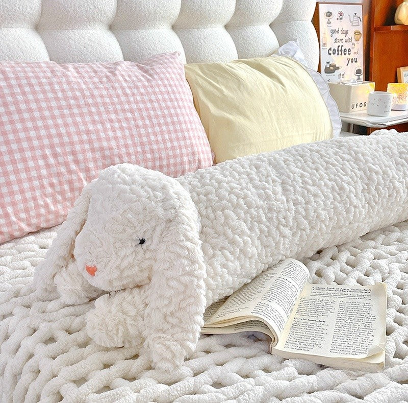Large Rabbit Body Pillow Long Bear Cute Stuffed Animal Rabbit Sleeping Cushion Decorative Body Pillow Chair Back Cushion Decor
