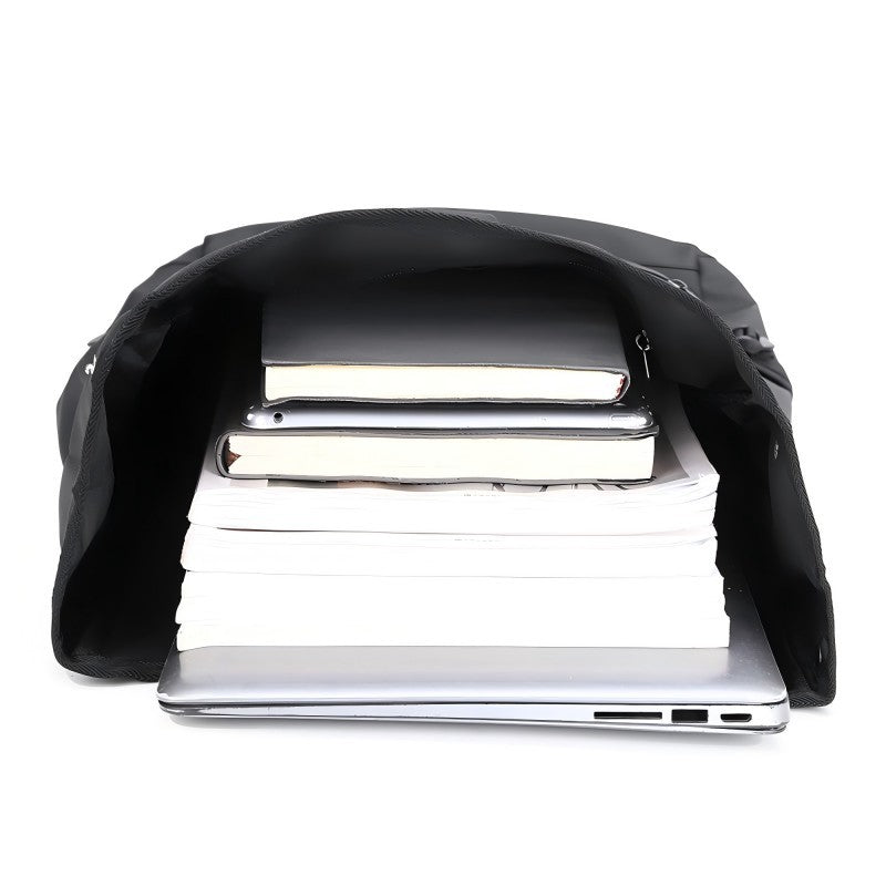 Large Capacity Backpack - Stylish Solid Black Travel & Commuter Bagwith Adjustable Straps, Multiple Compartments, TravelBackpack