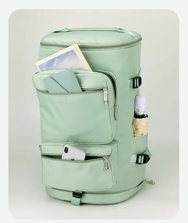 Mochila de Viagem Grande, Moderna e Simples com Compartimento Independente para Sapatos, Bolsa Casual Multibolsos para Viagens Curtas