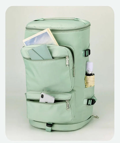 Mochila de Viagem Grande, Moderna e Simples com Compartimento Independente para Sapatos, Bolsa Casual Multibolsos para Viagens Curtas