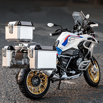 1/9 R1250 GS ADV Liga De Motocicleta De Corrida Diecasts Rua Esportes Motocicleta Modelo Simulação Com Luz Coleção Crianças Brinquedos Presente
