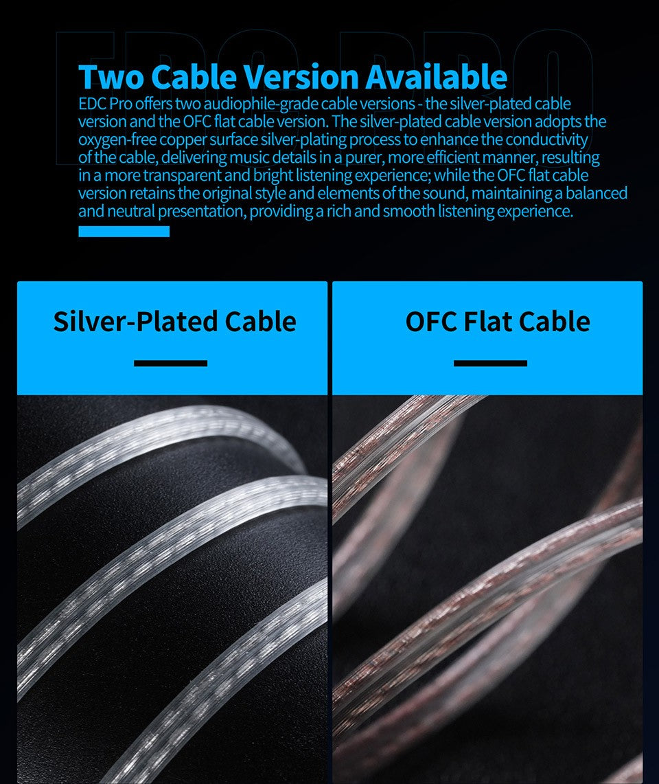 KZ EDC PRO Earphone Professional High-Sensitivity Large Dynamic Earbuds HiFi Bass Music IEM Headphone 2Pin Detachable Cable
