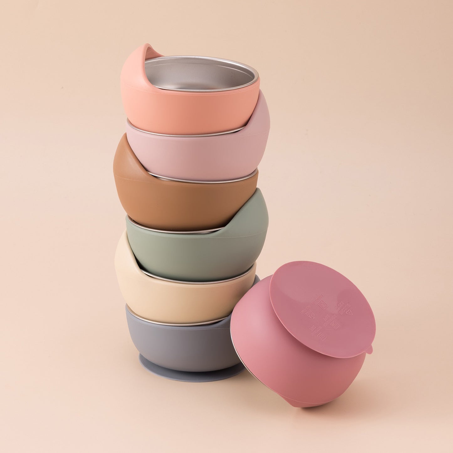 5PCS Stainless Steel Dishes Plate Baby Feeding Set With Detachable Silicone Sucker Bowl BPA Free Infant Fork Spoon Cup Gifts