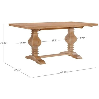 Rustic Honey Brown Wooden Dining Table