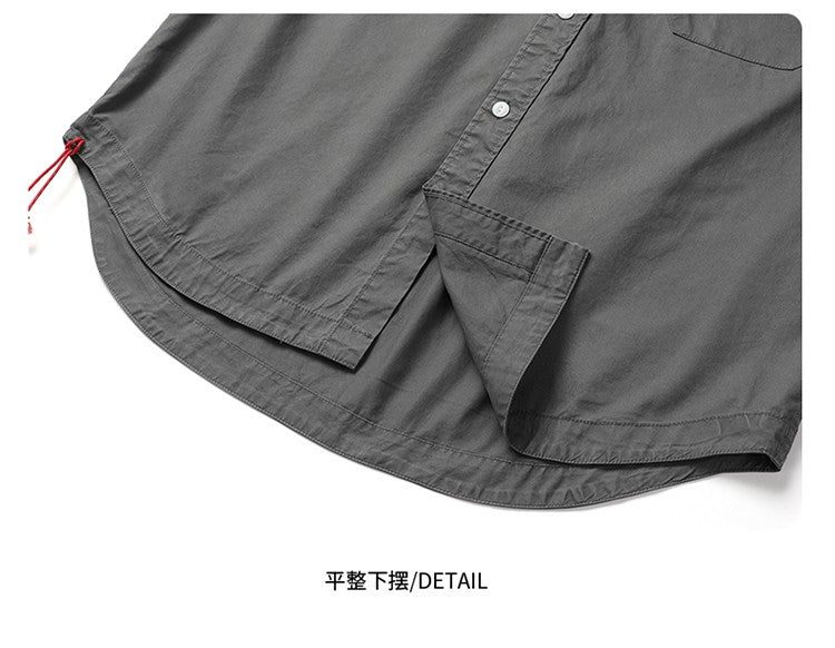 Oversize Cargo Shirts Men Japanese Streetwear Vintage Fashion Loose Casual Long Sleeve Cityboy Pure Cotton Button Shirts Blouses