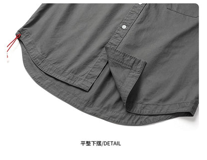 Oversize Cargo Shirts Men Japanese Streetwear Vintage Fashion Loose Casual Long Sleeve Cityboy Pure Cotton Button Shirts Blouses