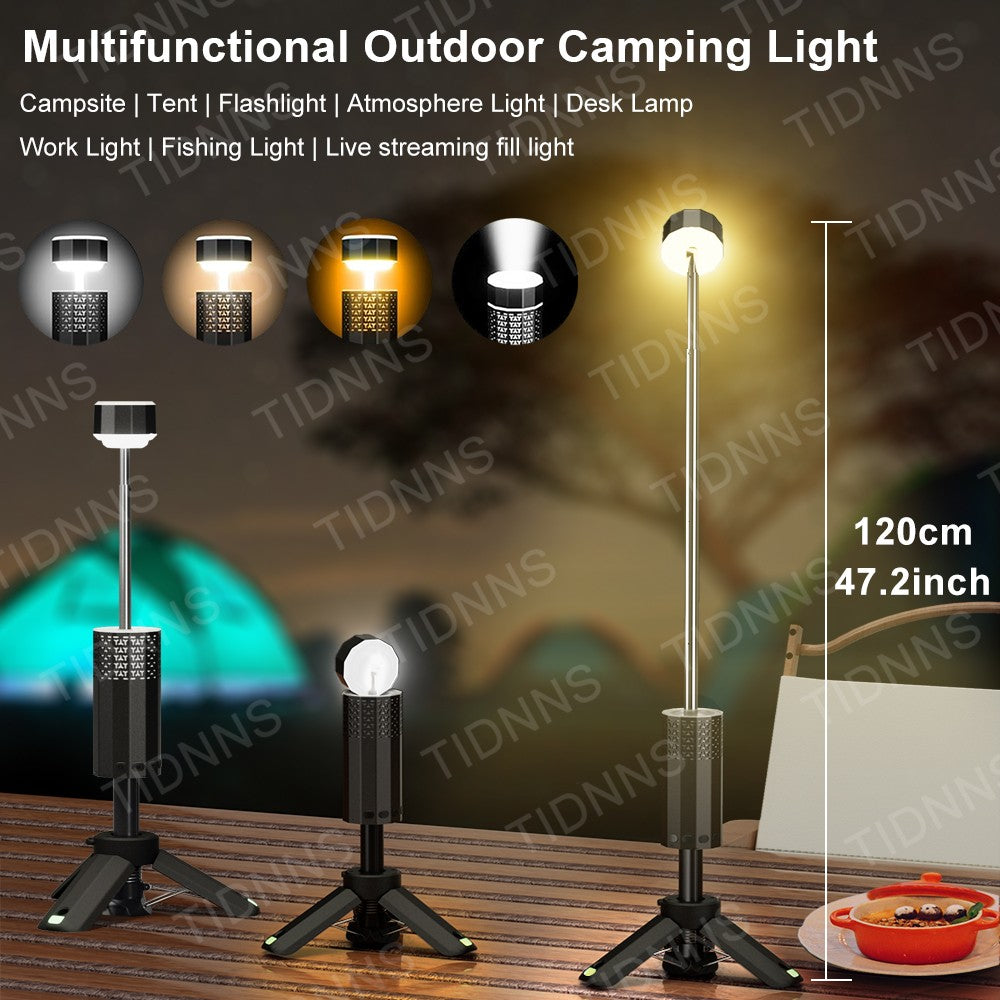 Telescopic Camping Light Rechargeable 21000mAh Portable Outdoor Camping Lantern 4 Light Modes With Tripod Storage Bag Emergency