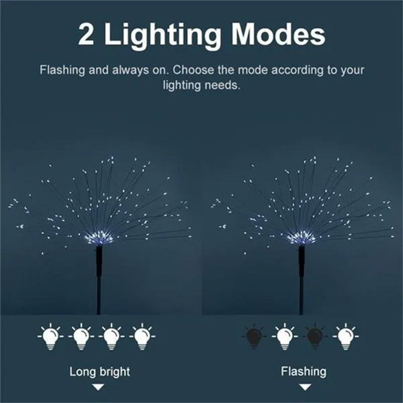 1/2/4Pcs Solar LED Firework Fairy Light Outdoor Garden Decoration Lawn Pathway Light For Patio Yard Party Christmas Wedding