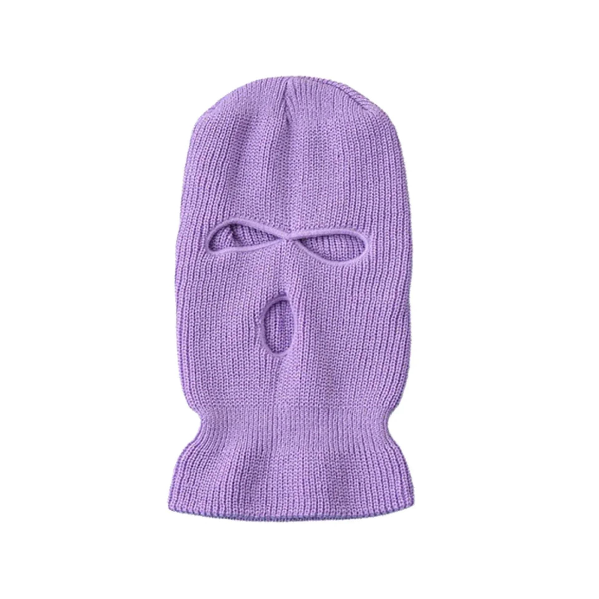 Men's Winter Knitted Balaclava, Windproof Ski Mask, Warm Wool Motorcycle Hat