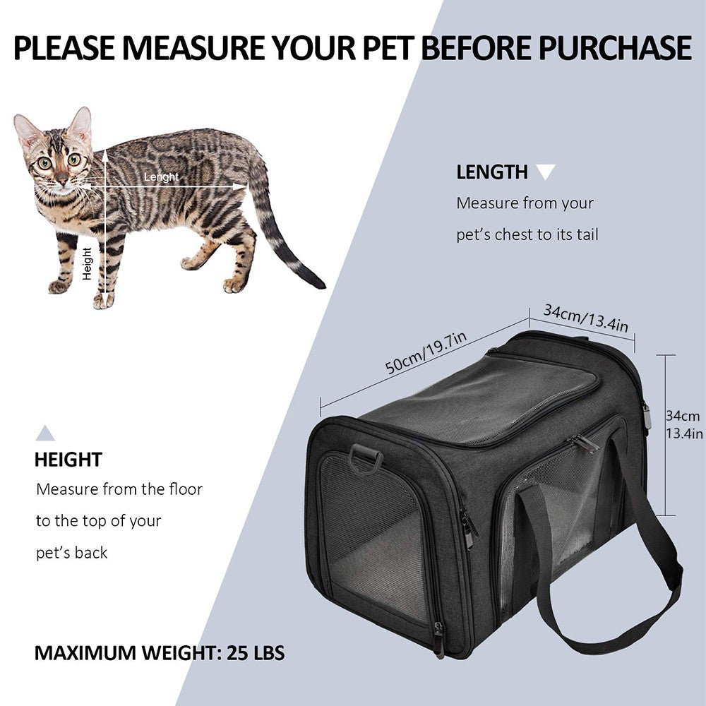 Bolsa de Transporte para Cães Mochila Soft de Lado Mochilas para Animais de Estimação de Gato Transportadores para Cães Bolsas de Viagem Aprovadas pela Companhia Aérea para Cães Pequenos Gatos Passeio
