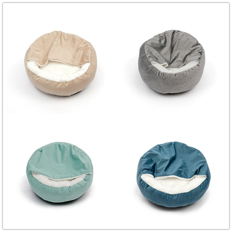 Cama Ortopédica Benepaw para Cães com Manta com Capuz Quente de Inverno Impermeável Resistente à Sujeira Casa para Gatos e Filhotes Confortável Lavável na Máquina