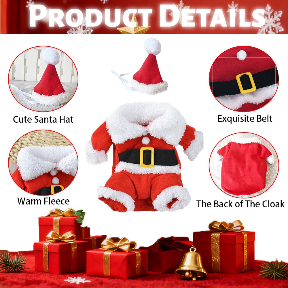 Fantasia Fofa de Gato para o Natal Papai Noel Cosplay Vestido de Estimação para Cães e Gatos Pequenos e Médios Festival Festa Engraçada Macacão Sphynx