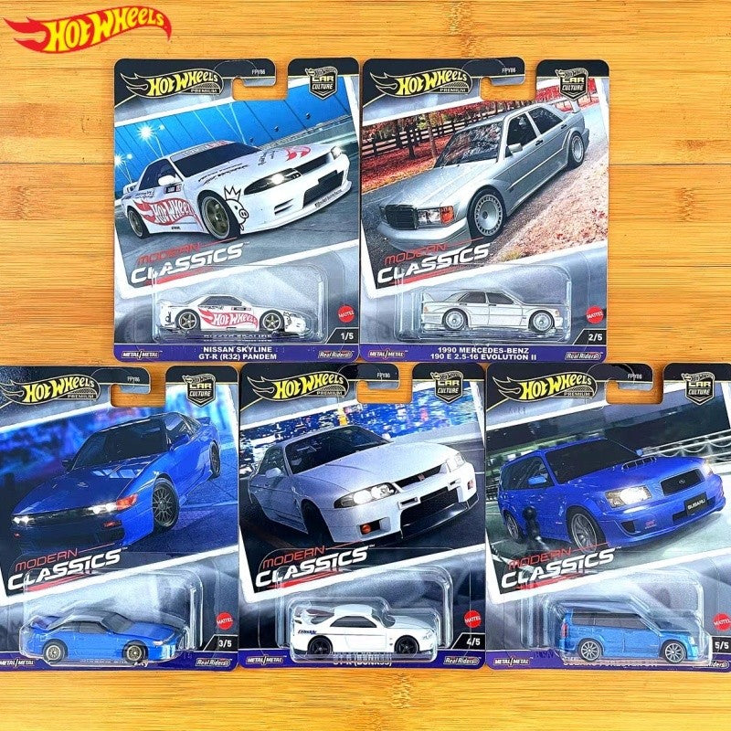Novo Hot Wheels Premium Car Culture Premium Modern Classics Nissan Skyline Pandem Subaru Forester Sti Benz 190e Modelo 1/64 Fpy86