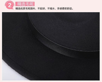 free shipping 2022 new Fashion men fedoras women's fashion jazz hat summer spring black woolen blend cap outdoor casual hat X XL
