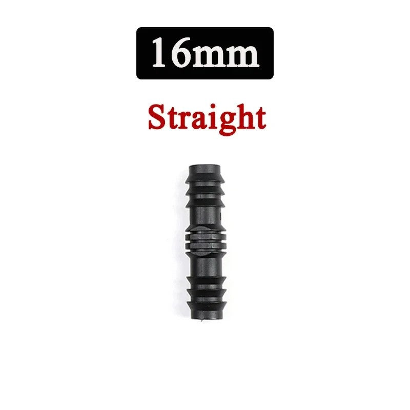 2/5/10pçs Estufa PE Tubo 16 20 25 mm Conector em T Cotovelo Reto Plugue Conexão para Tubo de Irrigação Acessórios de Micro Irrigação
