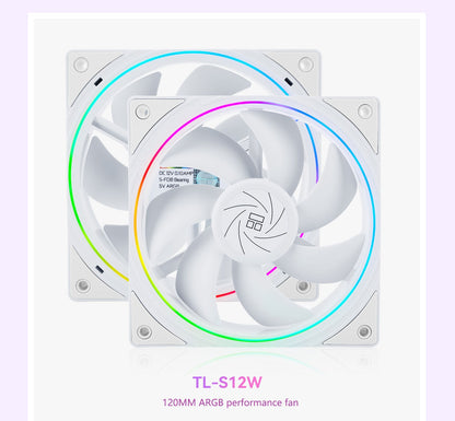 Thermalright TL-S12 120mm HALO Cooling Fan 5V 3PIN ARGB Fan pc gamer 360° exquisite light effect computer Case Fan ventilador