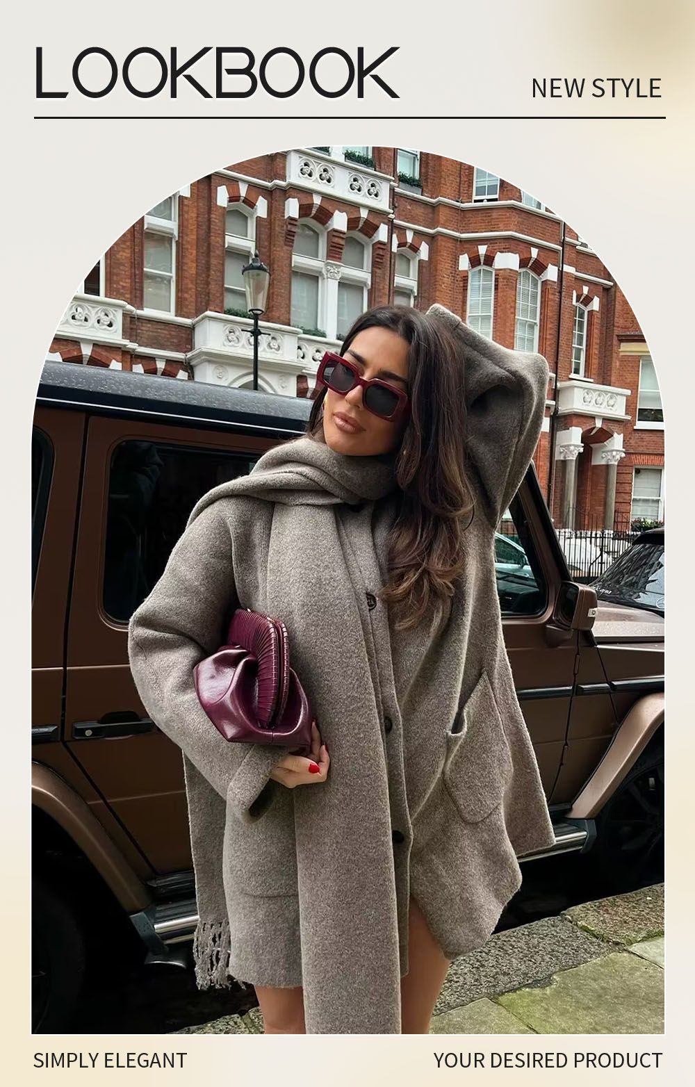 Winter New Product Women's Fashion and Casual 100 Pairs Scarf Short Knitted Coat Coat