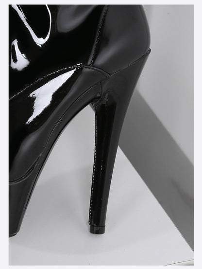 New Black Pole Dancing Long Shoes Night Club Party Queen Boots Over the Knee Boots High Heels Women Boots Sexy Thin Heels Shoes