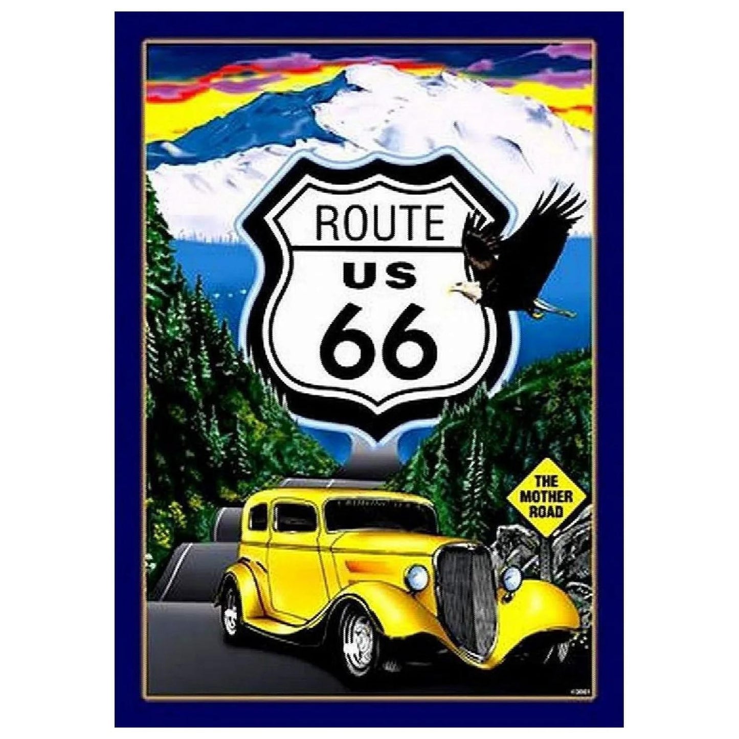 A retro Route 66 neon aluminum sign interesting Route 66 aluminum poster bar decoration restaurant decoration street decoration