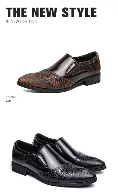 Luxury Crocodile Pattern Men Business Loafers Big Size Fashion Leather Comfortable Designer Wedding Social Formal Platform Shoes