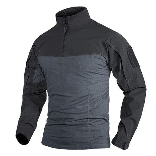 TACVASEN 1/4 Zipper Ripstops T-shirts With Zipper Pockets Mens Long Sleeve T-shirts Outdoor Hiking Tees Tops Pullover Workout