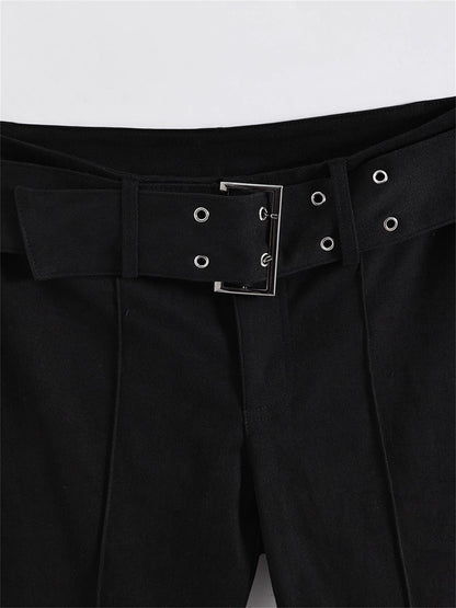 Women's Black Jeans Flare Pants Y2k Retro Emo 2000s Streetwear Fashion Trousers Harajuku Wide Yoga Pants 90s Aesthetic Clothes