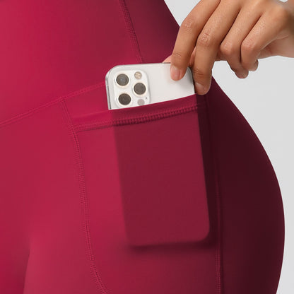 Women Sports Short With PocketedYoga Legging Shorts Squat Proof High Waist Fitness Tight Shorts Quick Drying Cycling Workout Gym