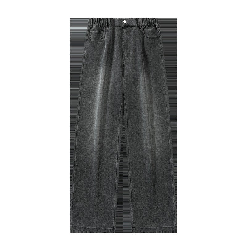 Calças jeans masculinas largas de perna reta, cintura alta, plus size, extra longas, 115cm, Primavera 190