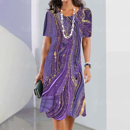 2024 New Women's Dresses Graphic Print Elegant & Beautiful Midi Dresses Plus Siz