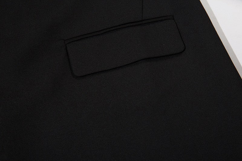 Autumn Winter Mens Fashion Metal Trim Suit Jacket Trendy Brand Solid Color Handsome Hong Kong Style Business Blazer Coat