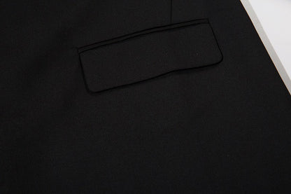 Autumn Winter Mens Fashion Metal Trim Suit Jacket Trendy Brand Solid Color Handsome Hong Kong Style Business Blazer Coat