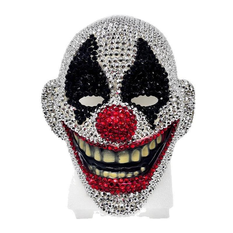 High-End Diamond-Studded Clown Mask for man and women Halloween Dance Party Fashion Mask Clown Role-Playing Costume