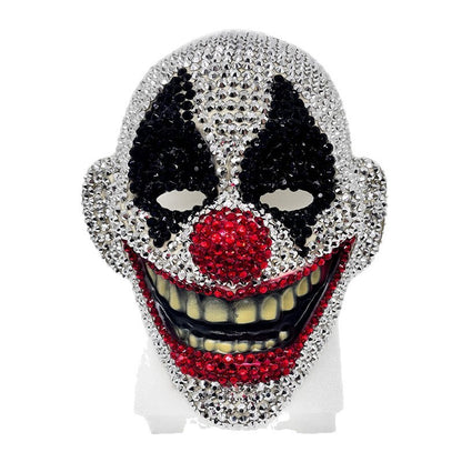 High-End Diamond-Studded Clown Mask for man and women Halloween Dance Party Fashion Mask Clown Role-Playing Costume