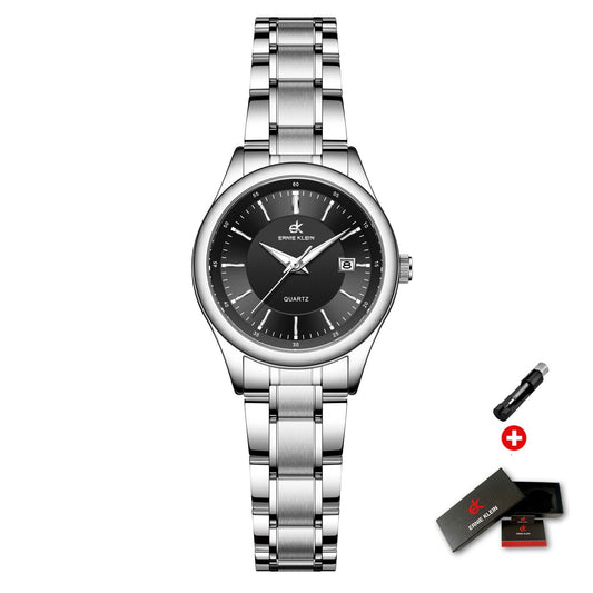 ERNIE KLEIN Women‘s Watches Simple Luxury Fashion Elegant Female Wristwatch Waterproof Luminous Date Exquisite Gift for Girl