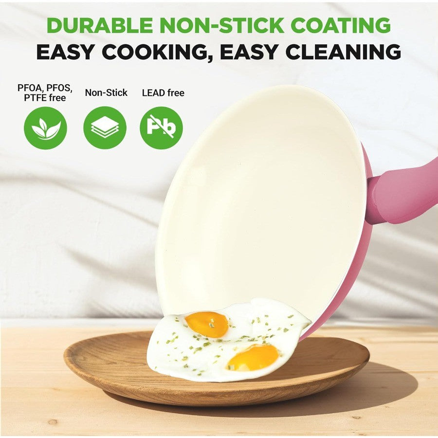 Conjunto de Panelas e Utensílios de Cozinha 54 Peças Completo Antiaderente Cerâmico com Utensílios, Assadeiras e Conjunto de Facas - Gás, Elétrico e Indução