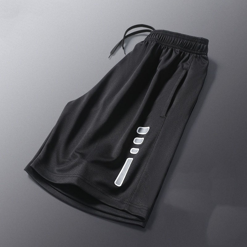 New Black Running Shorts Men Striped Printing Loose Basketball Sport Gym Breathable Shorts Fitness Training Workout Bottom Male