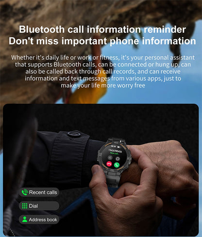 Smartwatch Militar de Outdoor 2025 Novo GPS Display Ultra HD de 1.52" Chamada Bluetooth Frequência Cardíaca IP69K À Prova D'água AI Smartwatch Masculino
