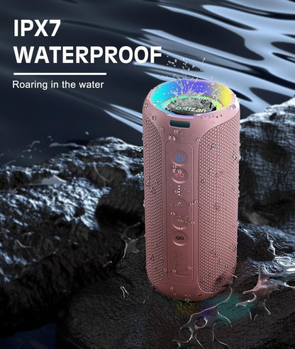 Ortizan X8 Pro, Caixa de Som Portátil Bluetooth à Prova D'Água, Luzes RGB, Qualidade de Som Premium