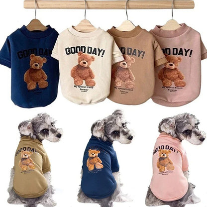 Cachorros Inverno Roupa Fofa Filhote Blusão Quente Casaco de Urso para Cães Pequenos e Médios Gatos Casaco Fantasia de Chihuahua
