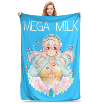 Cobertor de flanela Anime Super Sonico Garota Enfermeira Bonita para Decoração de AC de Verão, Macio e Quente, Colcha, decoração para casa