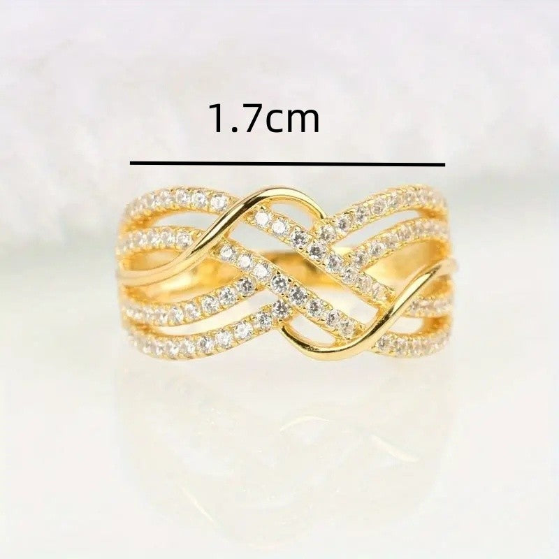 Anel Feminino Atacado Transfronteiriço Temperamento Joia Europeia e Americana Diamante Completo Moda Senso Avançado Clássico Versátil