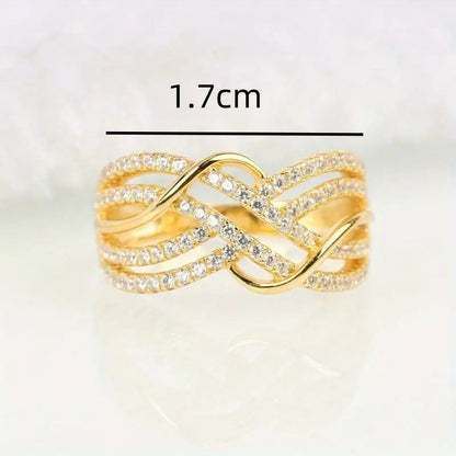 Anel Feminino Atacado Transfronteiriço Temperamento Joia Europeia e Americana Diamante Completo Moda Senso Avançado Clássico Versátil