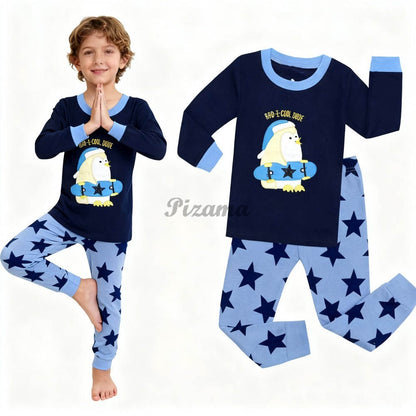 100 Cotton Girls Pajamas Sets Bunny Airplane Castle Animal Cartoon Kids Pyjamas Boys Pijamas Infantil Xmas Children Sleepwear