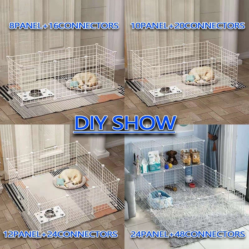 Gaiola DIY para Gatos de Estimação Grande Casa Interior Grande Exterior Casa Grande para Gatos Vila Multi Porta e Janela Dobrável Destacável Casa Grande
