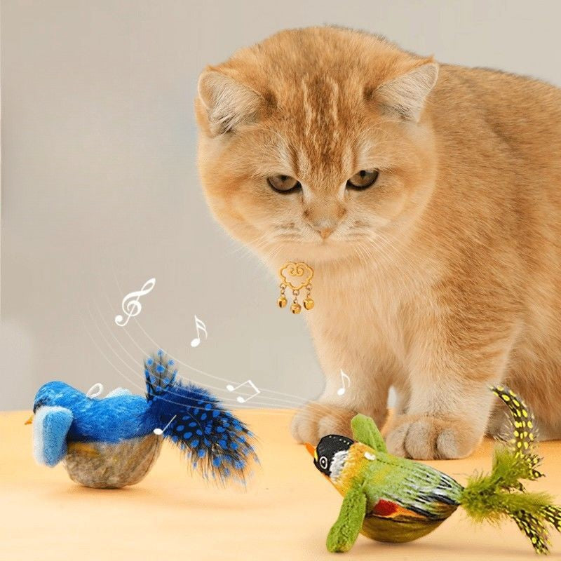 Brinquedo Interativo de Pássaros para Gatos, Brinquedo Sonoro de Gatnip para Perseguir e Provocar, Brinquedo de Gato Suspenso na Parede, Gato se Diverte Sozinho
