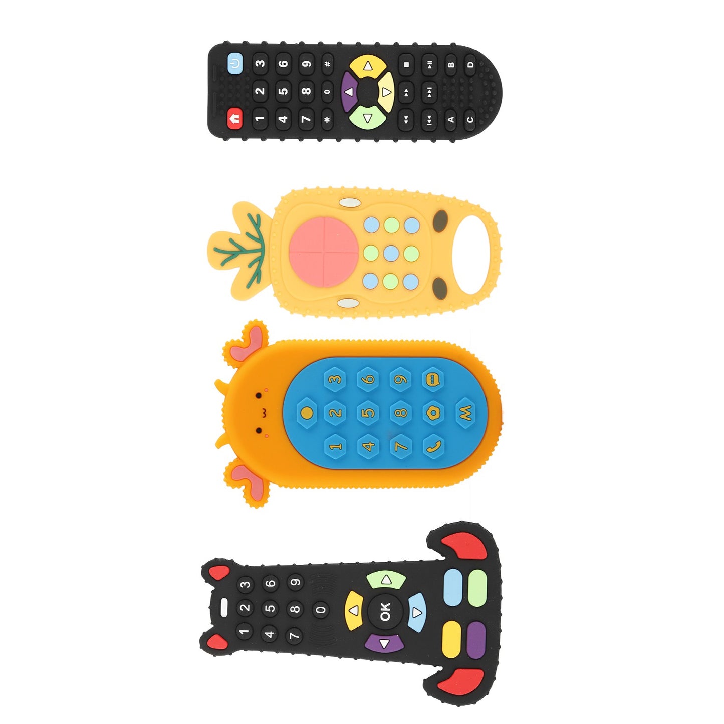 Baby Teething  Remote Control Teething  Silicone Soft Teeth Grinding Cartoon Baby Teether Chew Toy for Toddlers Boys Girls