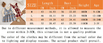 9 Months -3 Years Old Spring And Autumn New Plaid Baby Girl Dress, Sweet Bow Children'S Long Sleeved Clothes