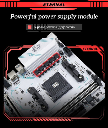 Placa-mãe SOYO Nova AMD B450M Memória DDR4 de canal duplo Placa-mãe AM4 PCI-E 3.0 NVME (suporta CPUs Ryzen 1000-5000 5600 5600G)