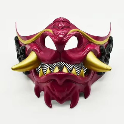 Half Face Devil Samurais Mask for Carnivals Halloween Cosplay Horror Killer Mask Masquerade Mask Party Mask Japanese Mask